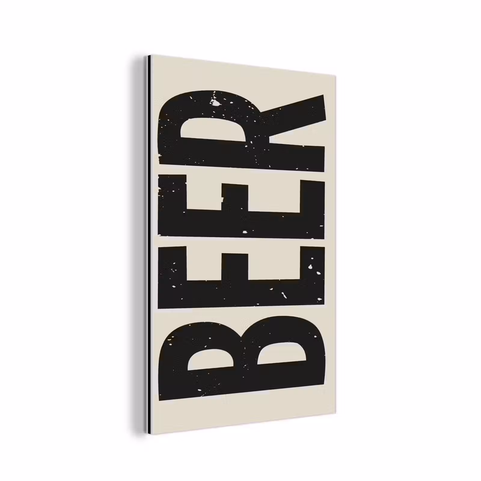Aluminium schilderij - Beer - Vintage - Zwart - Beige — 1