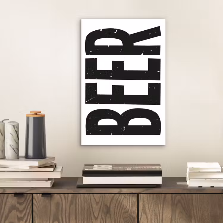 Aluminium schilderij - Bier - Japandi - Decoratie - Zwart — 2