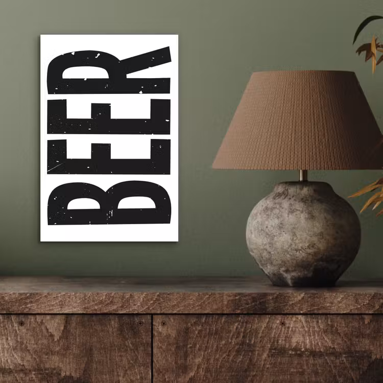 Aluminium schilderij - Bier - Japandi - Decoratie - Zwart — 3
