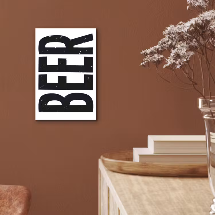 Aluminium schilderij - Bier - Japandi - Decoratie - Zwart — 5