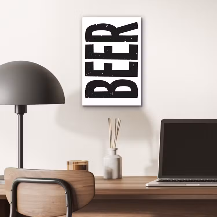 Aluminium schilderij - Bier - Japandi - Decoratie - Zwart — 6