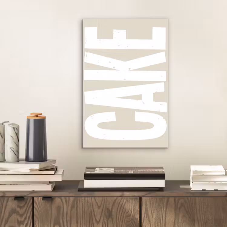 Aluminium schilderij - Cake - Woord - Japandi - Wit — 2