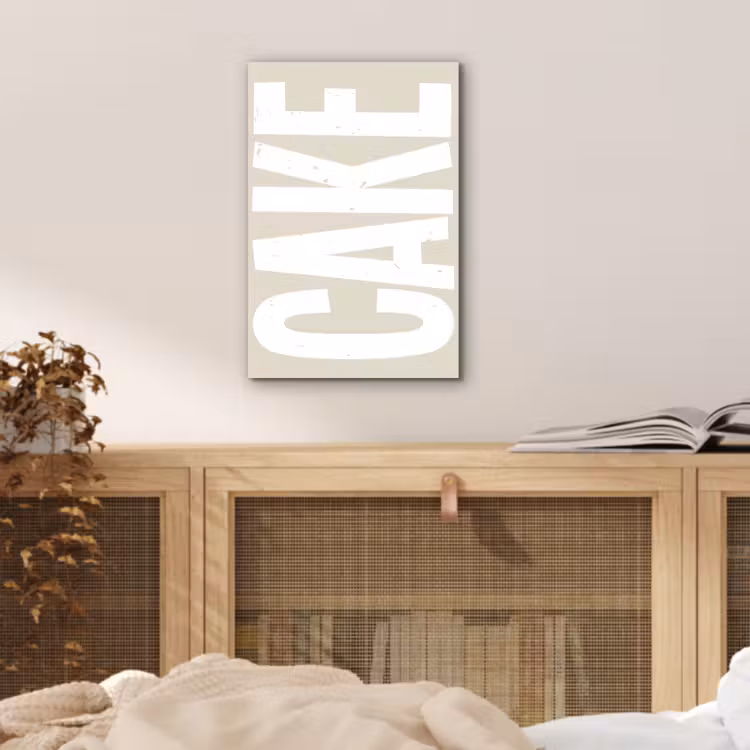Aluminium schilderij - Cake - Woord - Japandi - Wit — 4
