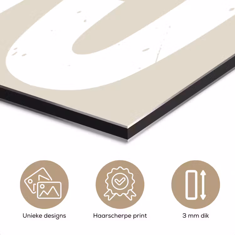 Aluminium schilderij - Cake - Woord - Japandi - Wit — 7