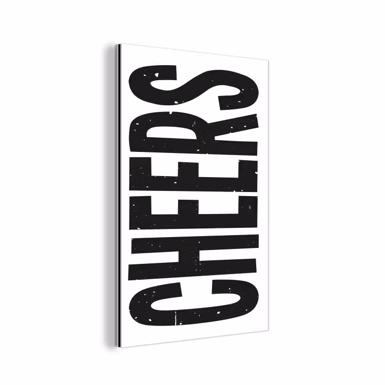 Aluminium schilderij - Retro - Cheers - Zwart - Decoratie — 1