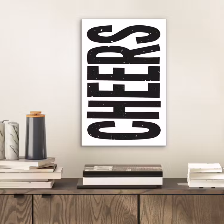 Aluminium schilderij - Retro - Cheers - Zwart - Decoratie — 2