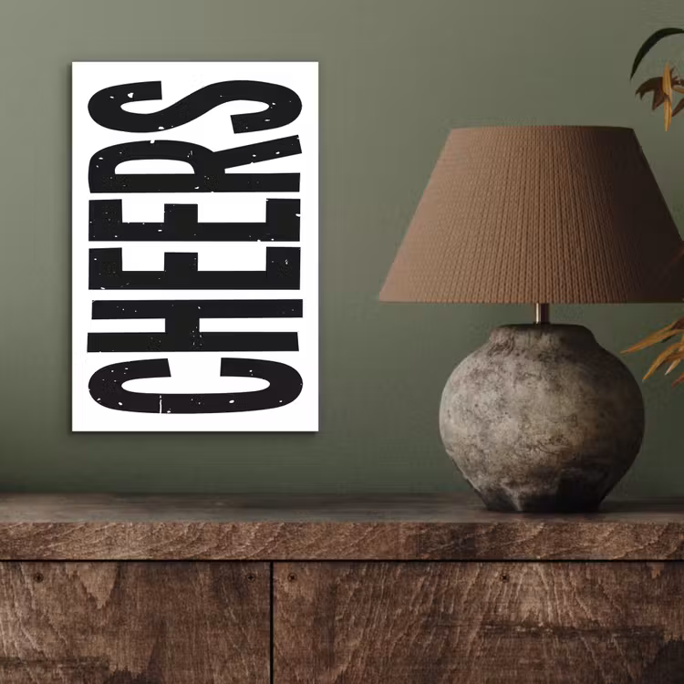 Aluminium schilderij - Retro - Cheers - Zwart - Decoratie — 3
