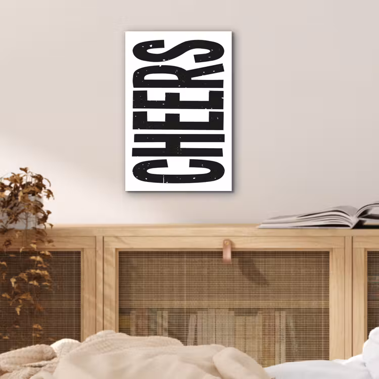 Aluminium schilderij - Retro - Cheers - Zwart - Decoratie — 4