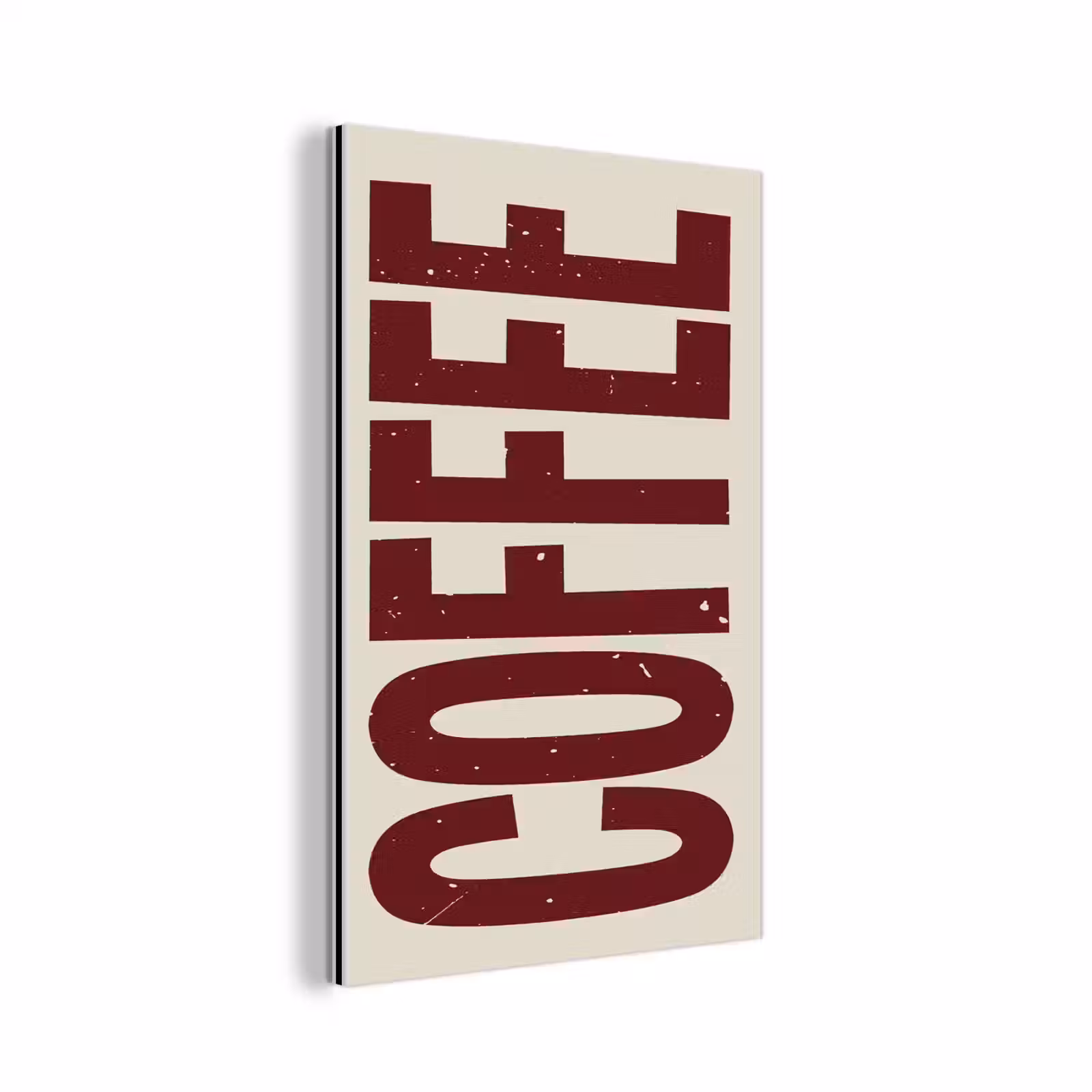 Aluminium schilderij - Koffie -Japandi - Rood - Vintage — 1