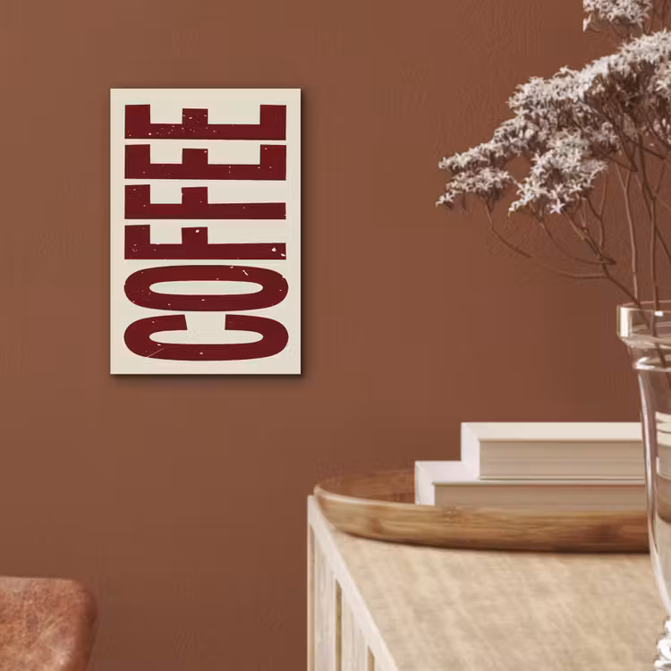 Aluminium schilderij - Koffie -Japandi - Rood - Vintage — 5