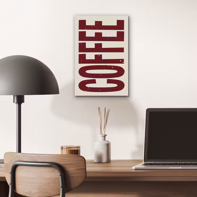 Aluminium schilderij - Koffie -Japandi - Rood - Vintage — 6