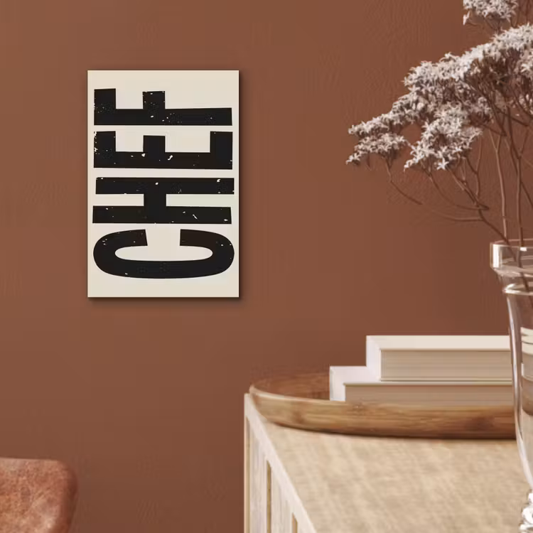 Aluminium schilderij - Vintage - Chef - Japandi - Zwart — 5