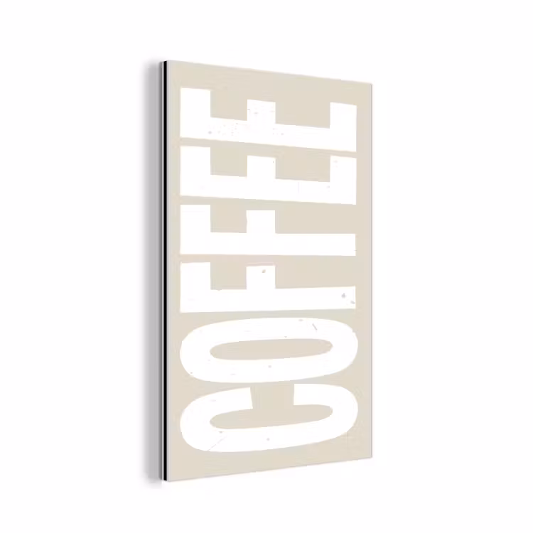 Aluminium schilderij - Wit - Koffie - Vintage - Decoratie — 1