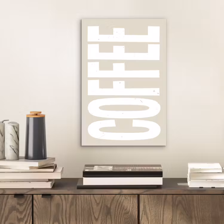 Aluminium schilderij - Wit - Koffie - Vintage - Decoratie — 2