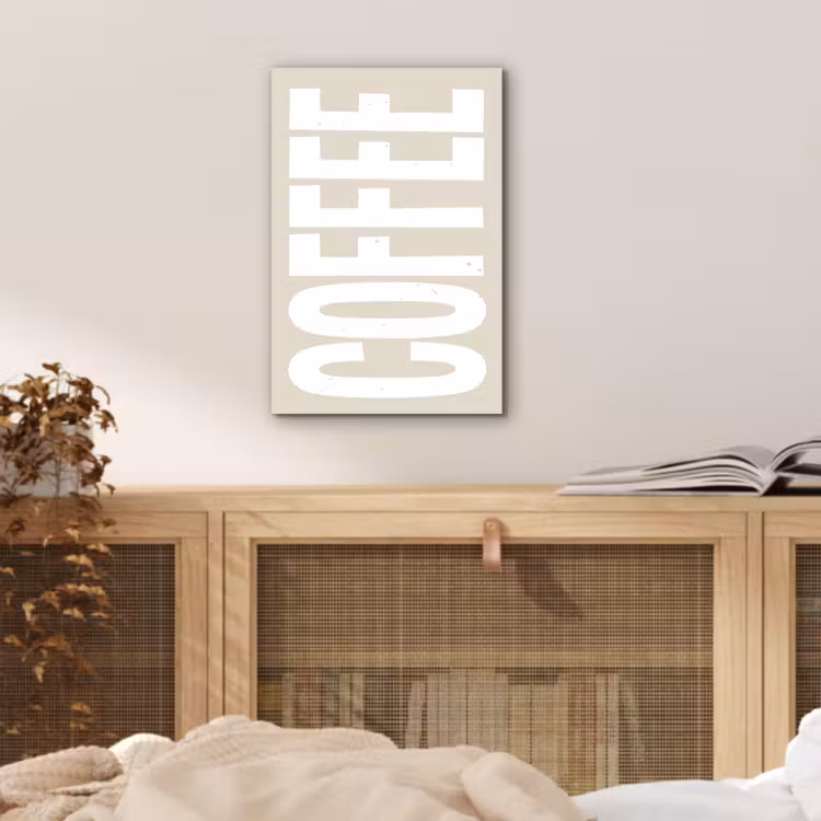 Aluminium schilderij - Wit - Koffie - Vintage - Decoratie — 4