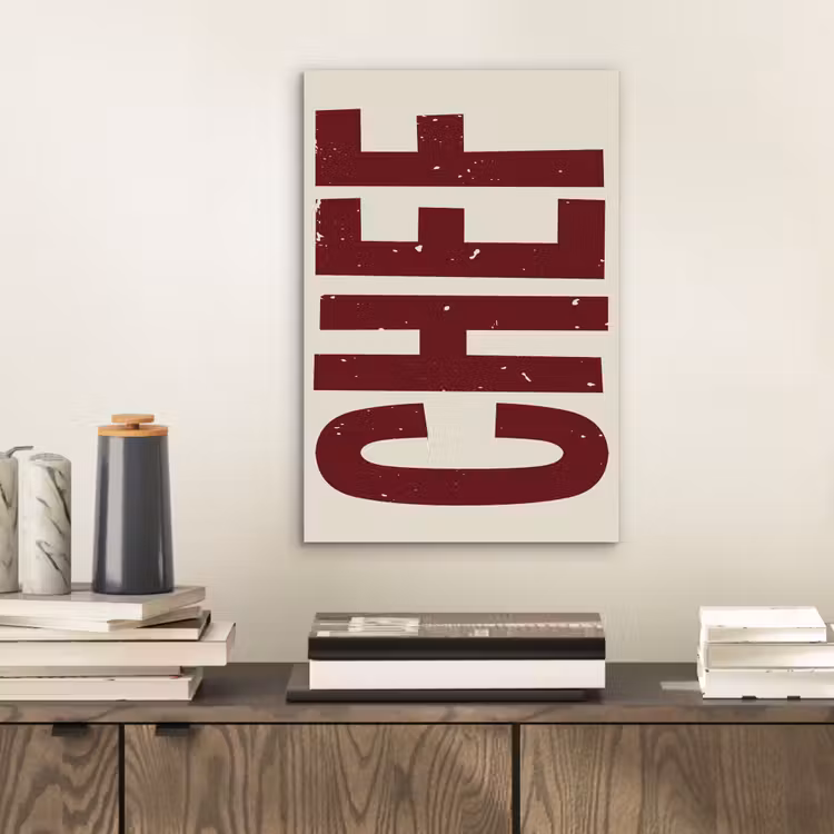 Aluminium schilderij - Chef - Rood - Japandi - Vintage — 2