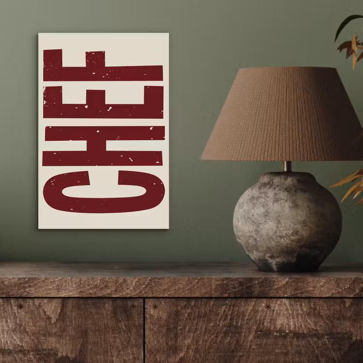 Aluminium schilderij - Chef - Rood - Japandi - Vintage — 3