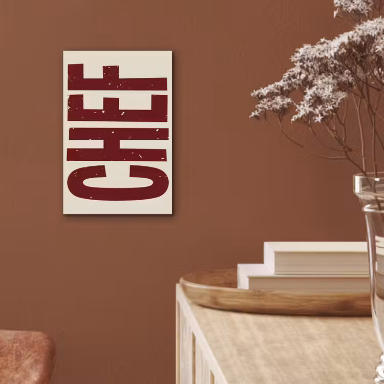 Aluminium schilderij - Chef - Rood - Japandi - Vintage — 5