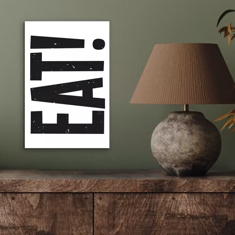 Aluminium schilderij - Decoratie - Eten - Zwart - Wit — 3