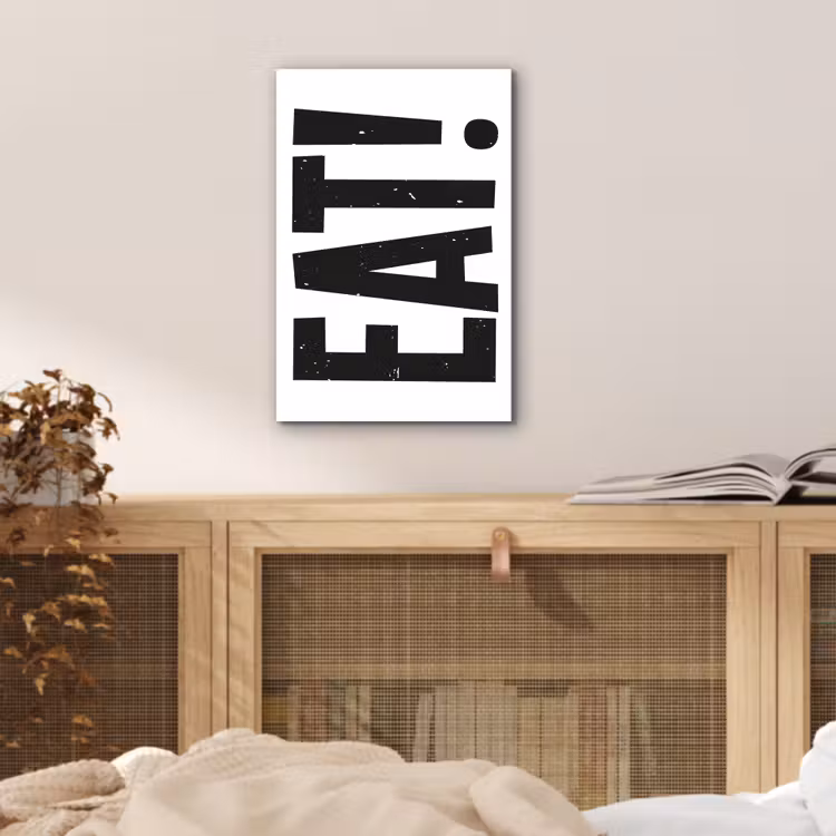 Aluminium schilderij - Decoratie - Eten - Zwart - Wit — 4