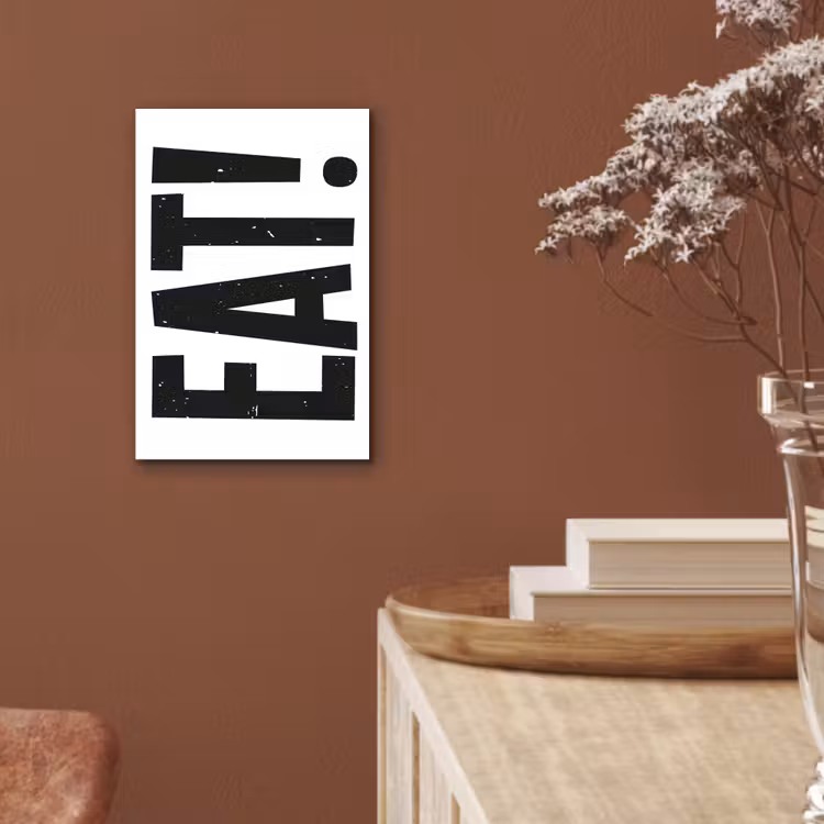 Aluminium schilderij - Decoratie - Eten - Zwart - Wit — 5