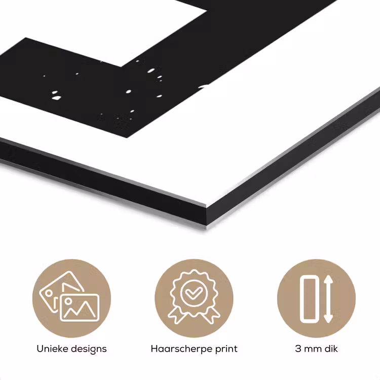 Aluminium schilderij - Decoratie - Eten - Zwart - Wit — 7
