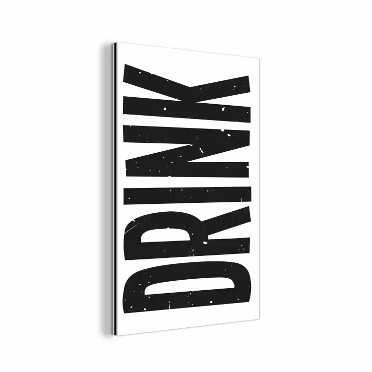 Aluminium schilderij - Drink - Zwart - Wit - Decoratie — 1