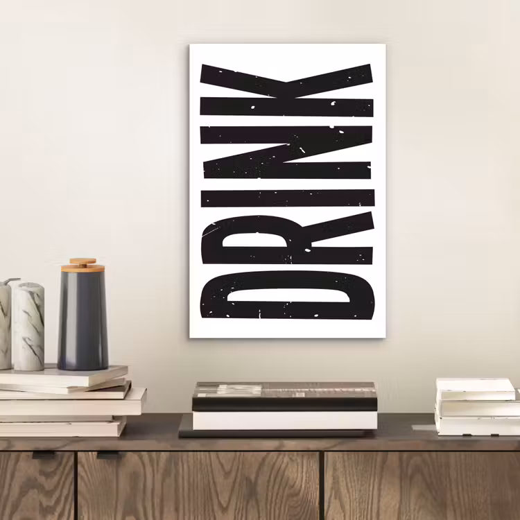 Aluminium schilderij - Drink - Zwart - Wit - Decoratie — 2