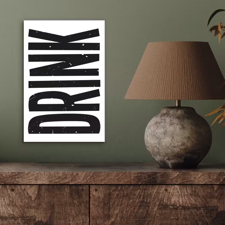 Aluminium schilderij - Drink - Zwart - Wit - Decoratie — 3