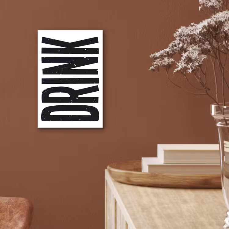 Aluminium schilderij - Drink - Zwart - Wit - Decoratie — 5