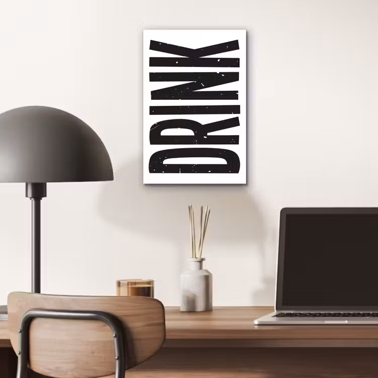 Aluminium schilderij - Drink - Zwart - Wit - Decoratie — 6