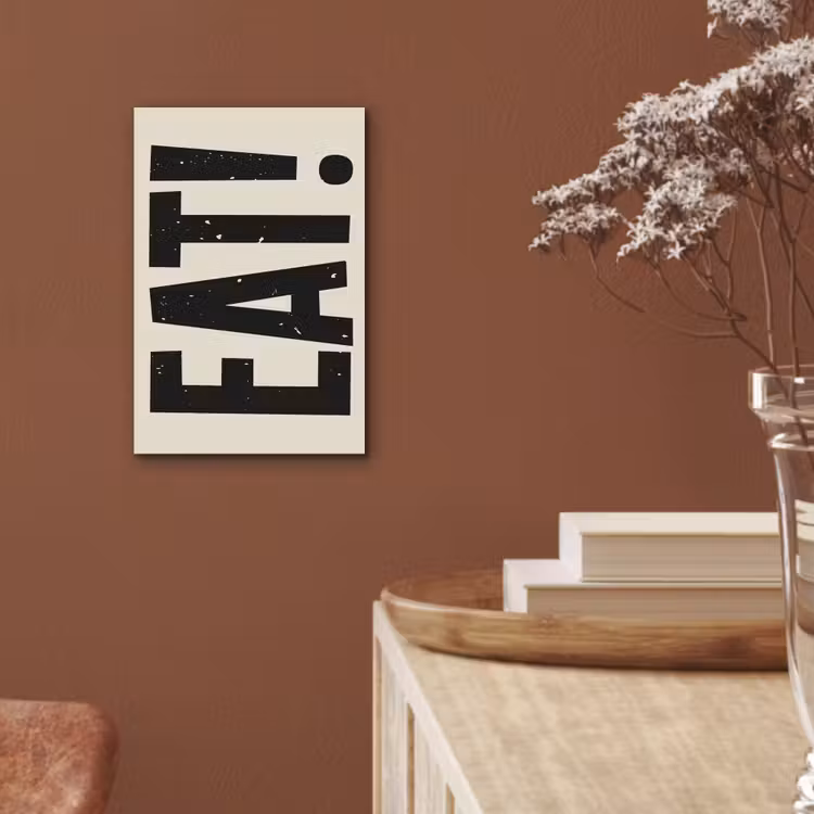 Aluminium schilderij - Eten - zwart - Japandi - Wit — 5