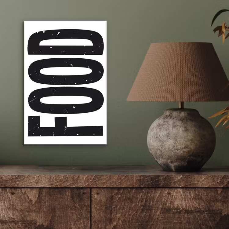 Aluminium schilderij - Food - Zwart - Wit - Decoratie — 3