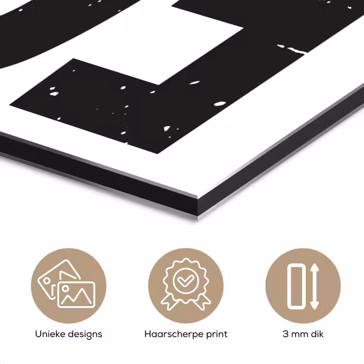 Aluminium schilderij - Food - Zwart - Wit - Decoratie — 7