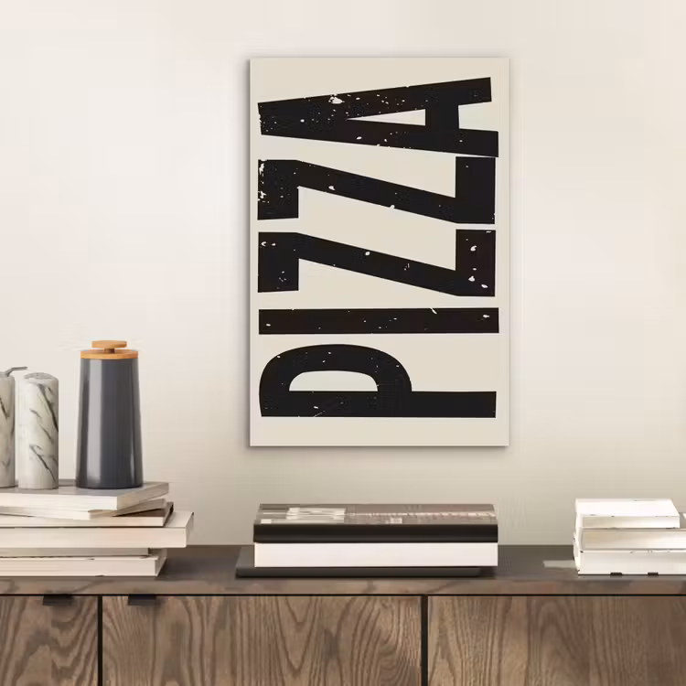 Aluminium schilderij - Pizza - Decoratie - Japandi - Vintage — 2