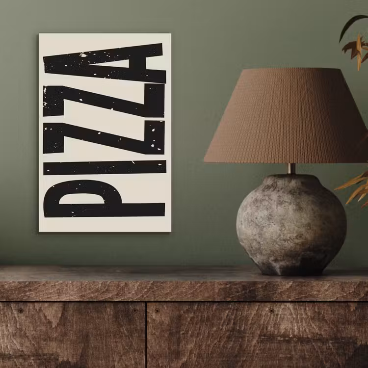 Aluminium schilderij - Pizza - Decoratie - Japandi - Vintage — 3