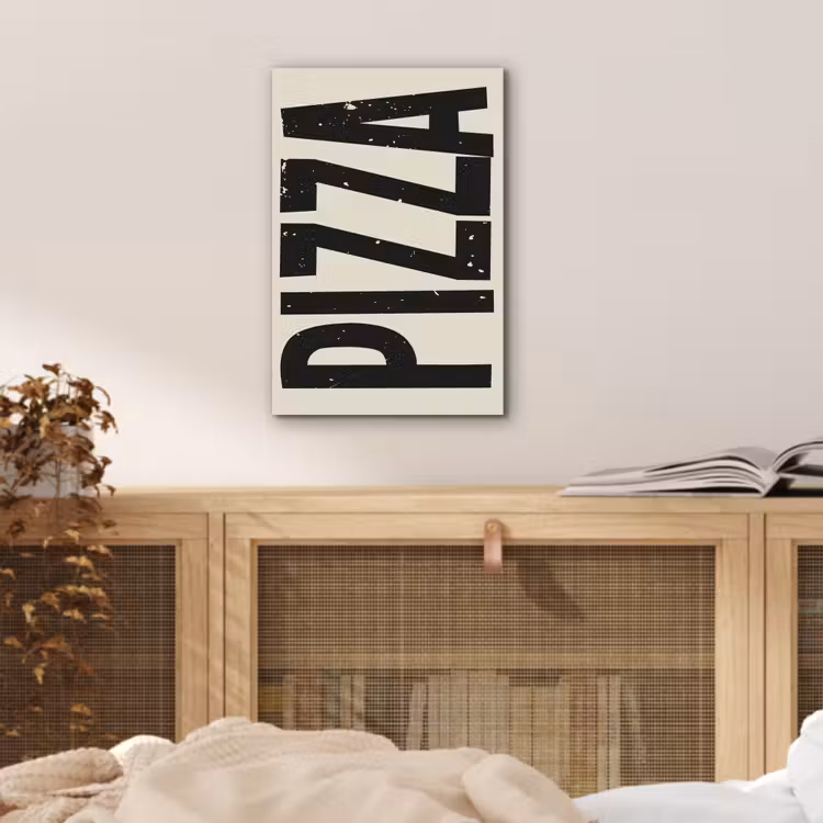 Aluminium schilderij - Pizza - Decoratie - Japandi - Vintage — 4