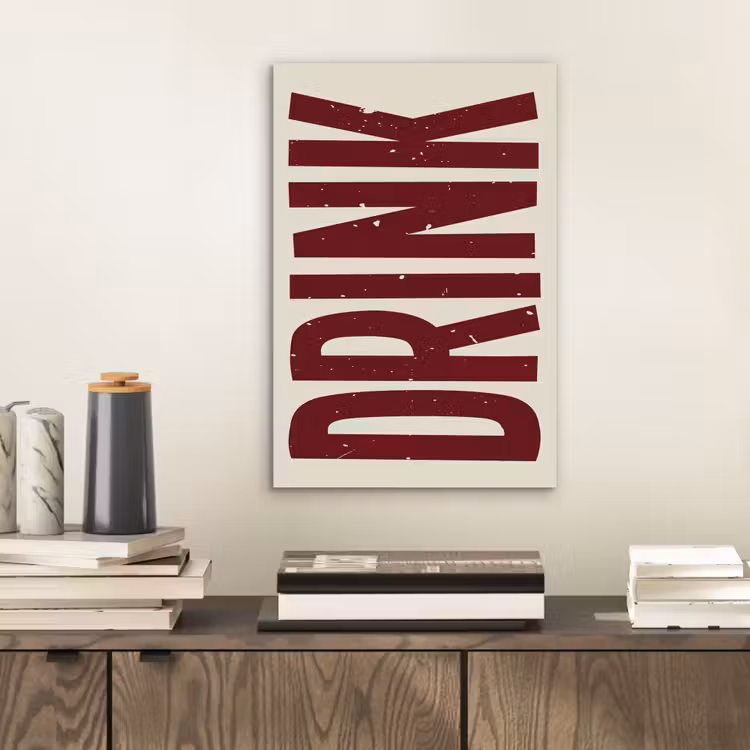 Aluminium schilderij - Rood - Vintage - Decoratie - Japandi — 2