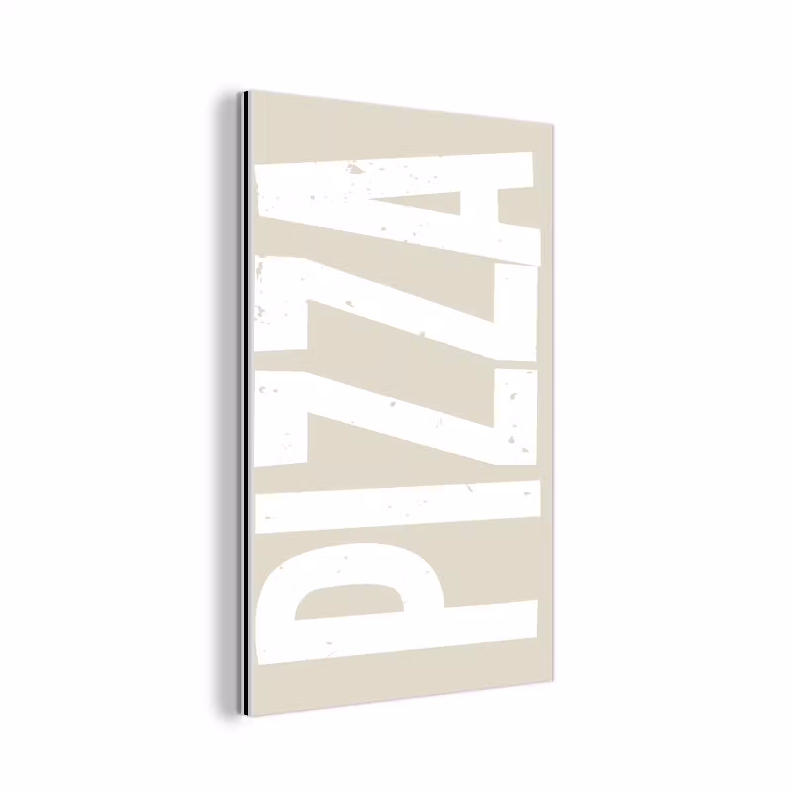 Aluminium schilderij - Pizza - Decoratie - Japandi - Wit — 1