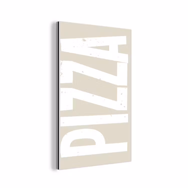 Aluminium schilderij - Pizza - Decoratie - Japandi - Wit — 1