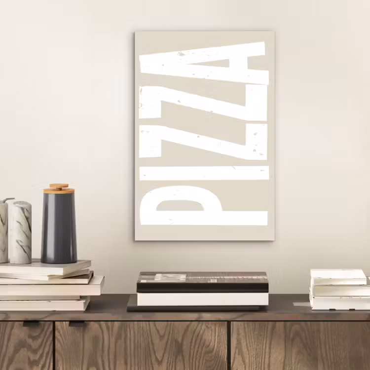 Aluminium schilderij - Pizza - Decoratie - Japandi - Wit — 2