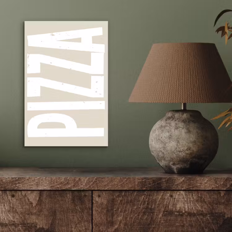 Aluminium schilderij - Pizza - Decoratie - Japandi - Wit — 3