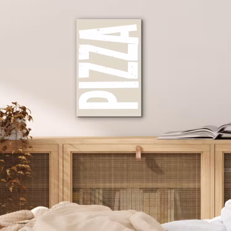 Aluminium schilderij - Pizza - Decoratie - Japandi - Wit — 4