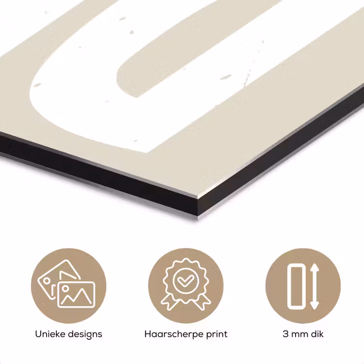 Aluminium schilderij - Pizza - Decoratie - Japandi - Wit — 7