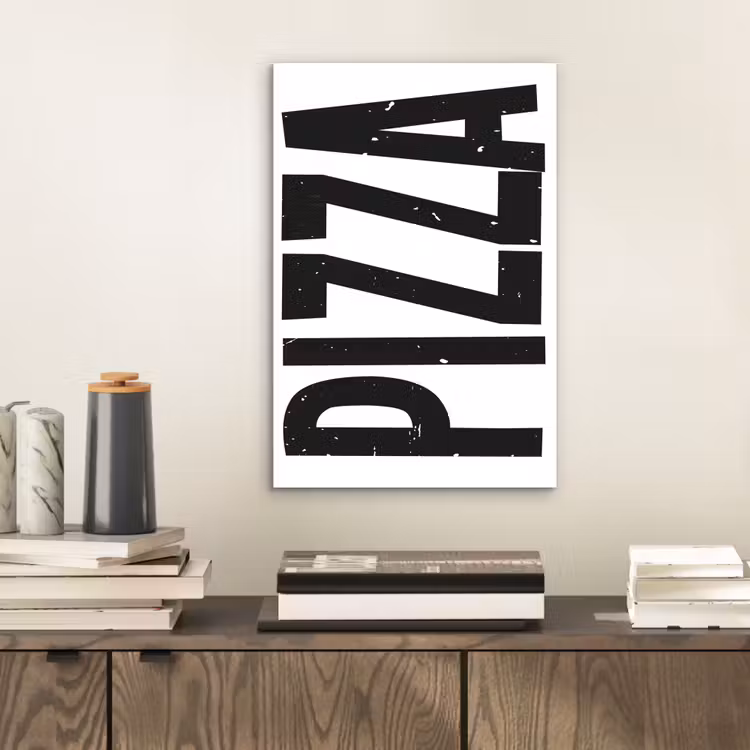 Aluminium schilderij - Pizza - Japandi - Decoratie - Vintage — 2