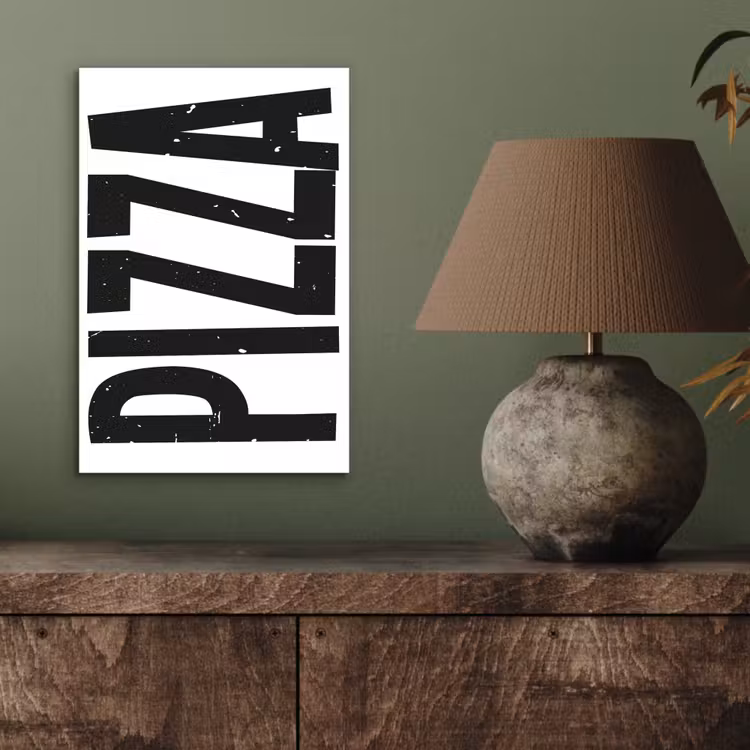 Aluminium schilderij - Pizza - Japandi - Decoratie - Vintage — 3