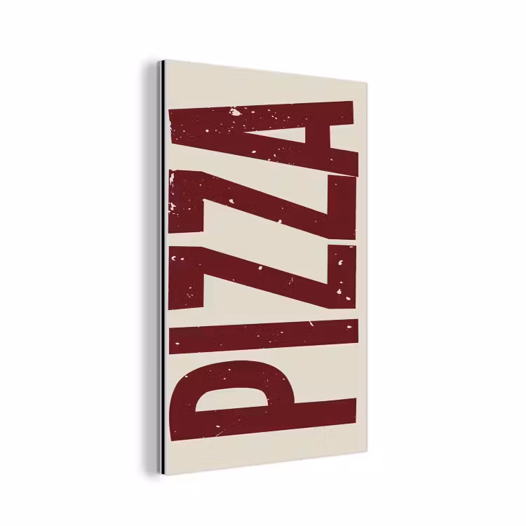 Aluminium schilderij - Pizza - Vintage - Decoratie - Japandi — 1