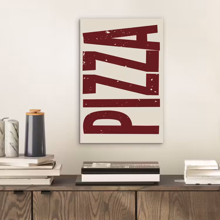 Aluminium schilderij - Pizza - Vintage - Decoratie - Japandi — 2
