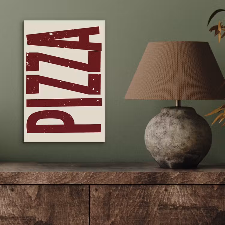 Aluminium schilderij - Pizza - Vintage - Decoratie - Japandi — 3