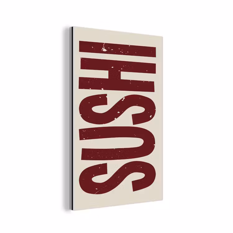 Aluminium schilderij - Sushi - Rood - Japandi - Decoratie — 1
